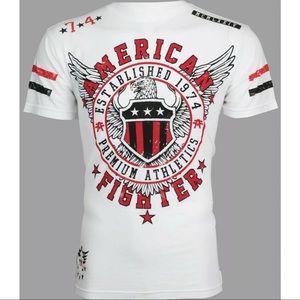 AMERICAN FIGHTER Excelsior White Athletic Fit Mens Crewneck T-shirt L-3XL NWT